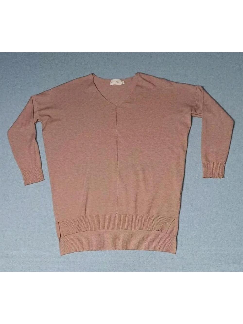 Dreamers Oversized Tunic Seeater Womens Size M/L Light Heather Pink Vneck Soft